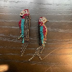 Stone Encrusted Parrot Earrings